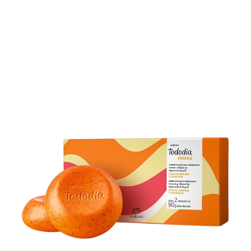 CAJA DE JABONES EXFOLIANTES FLOR DE JENGIBRE Y MANDARINA 2 UND