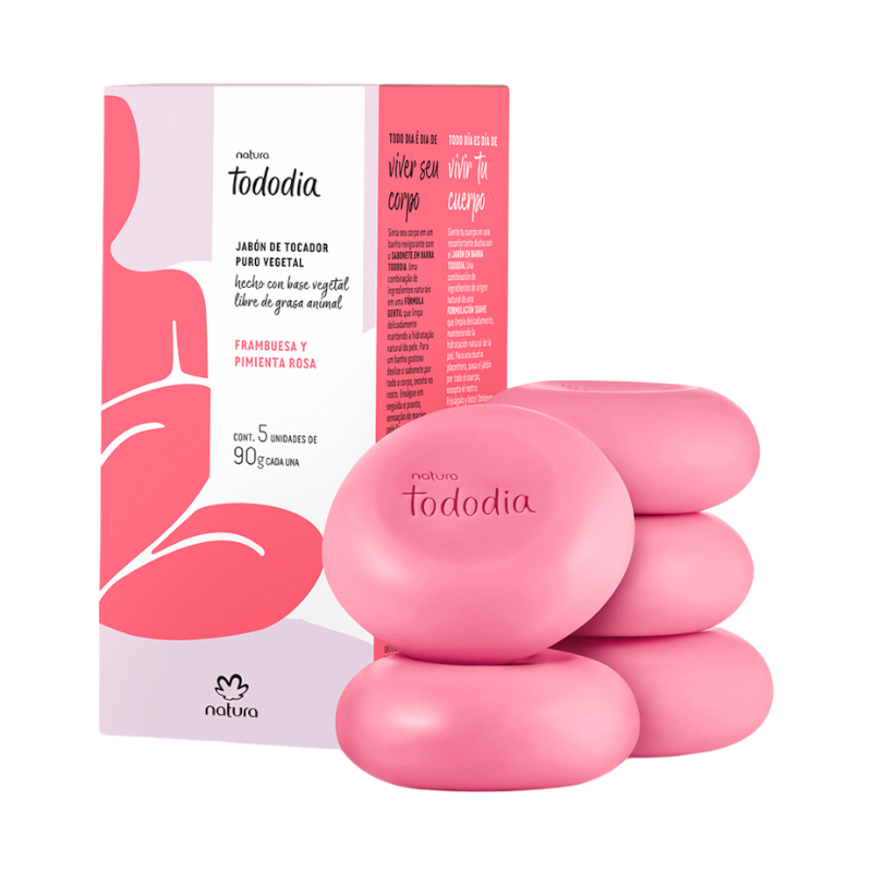 CAJA DE JABONES FRAMBUESA Y PIMIENTA ROSA 5 UND