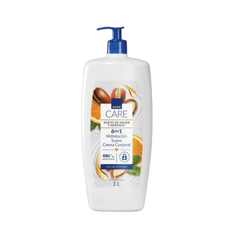 CREMA CORPORAL ACEITE DE ARGAN Y NARANJA AVON CARE 1 LITRO