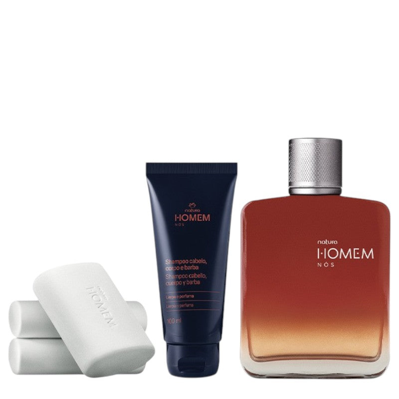 KIT HOMEM NOS PERFUME + SHAMPOO + JABONES