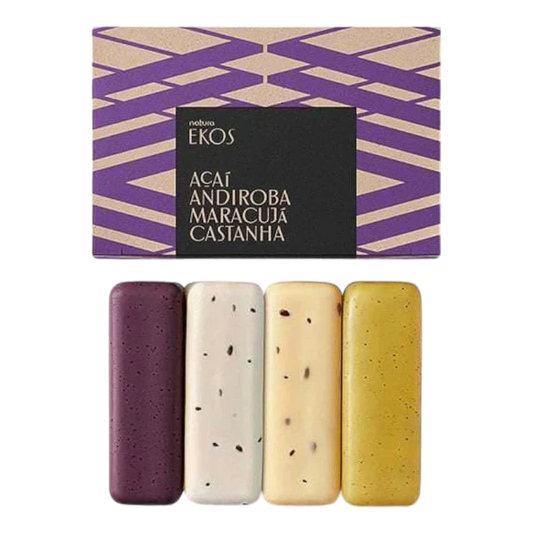 CAJA DE JABONES EXFOLIANTES MORADO MIXTOS 4 UND EKOS