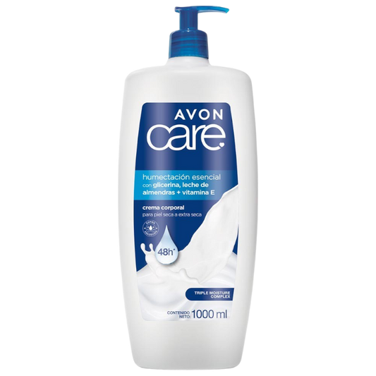 CREMA CORPORAL CON GLICERINA, LECHE DE ALMENDRAS + VITAMINA E AVON CARE 1 LITRO