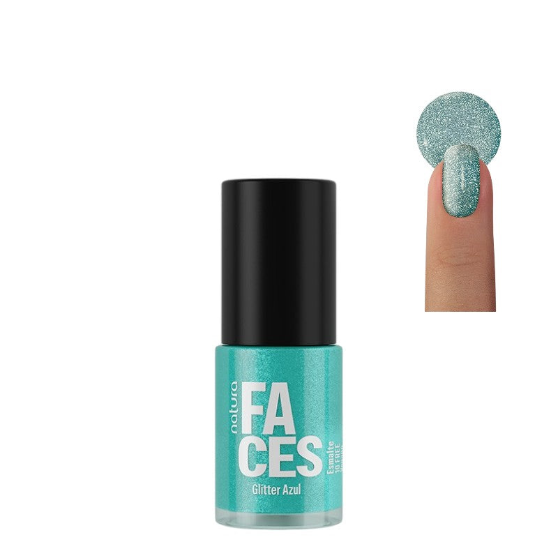 ESMALTE GLITTER AZUL FACES NATURA