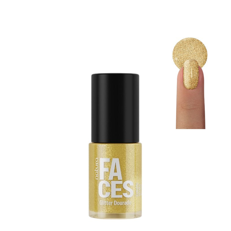 ESMALTE GLITTER DORADO FACES NATURA