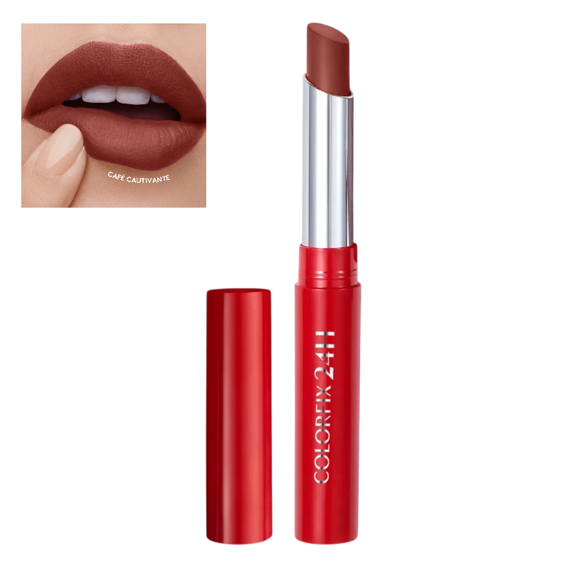 LABIAL EN BARRA COLOR FIX CAFE CAUTIVANTE ESIKA